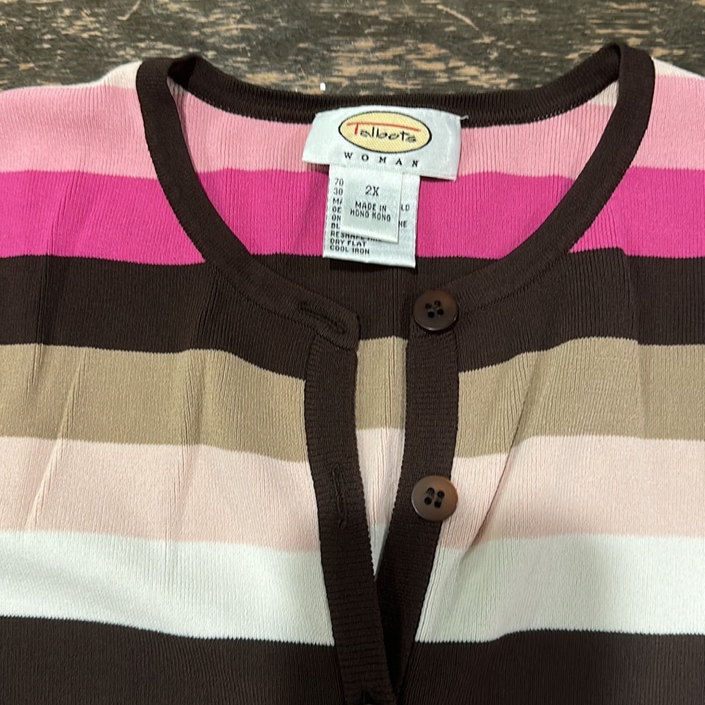 Talbots Multicolor Striped Cardigan - Picture 3 of 4